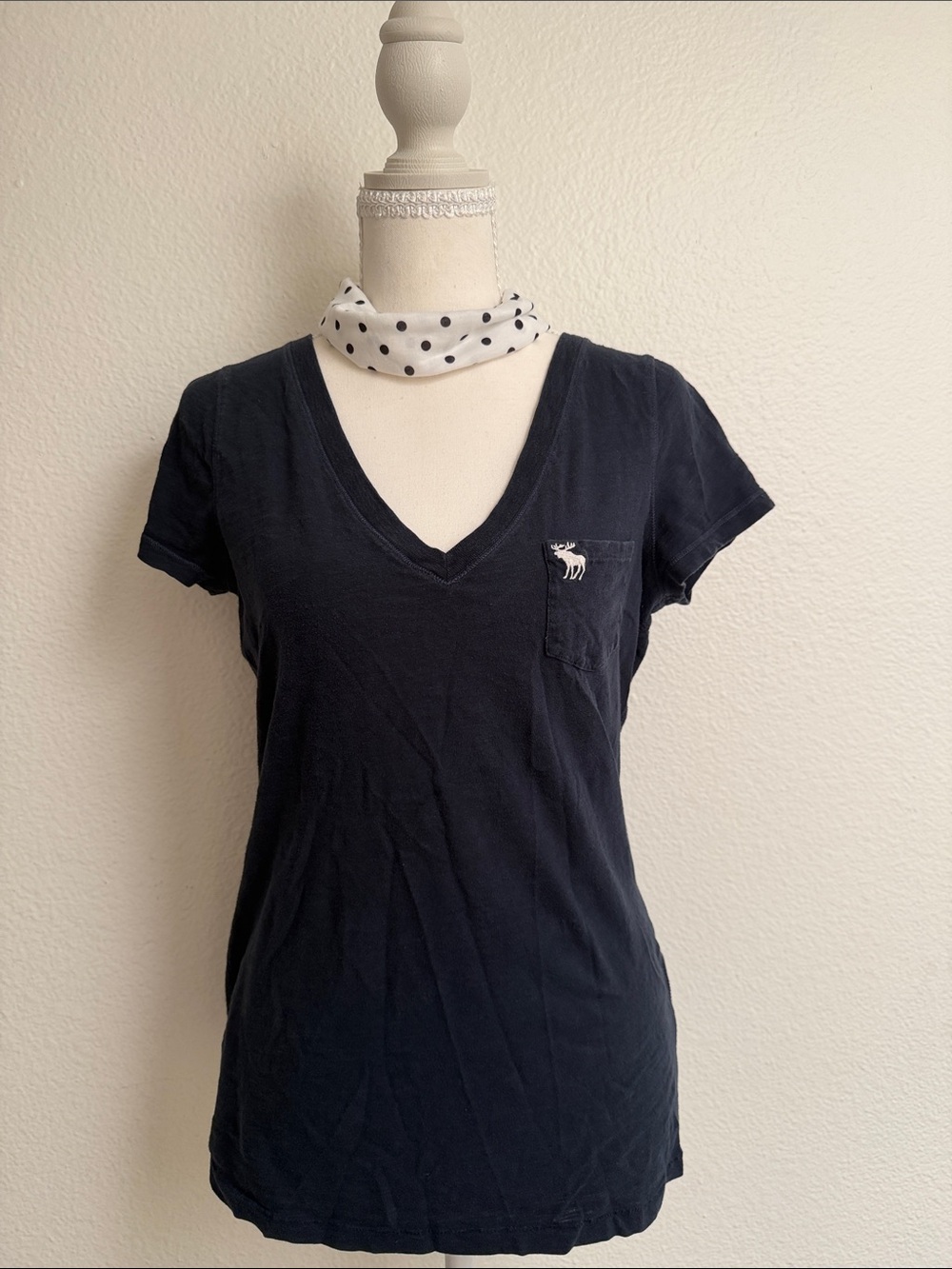 Abercrombie & Fitch Navy V-Neck Pocket Tee
